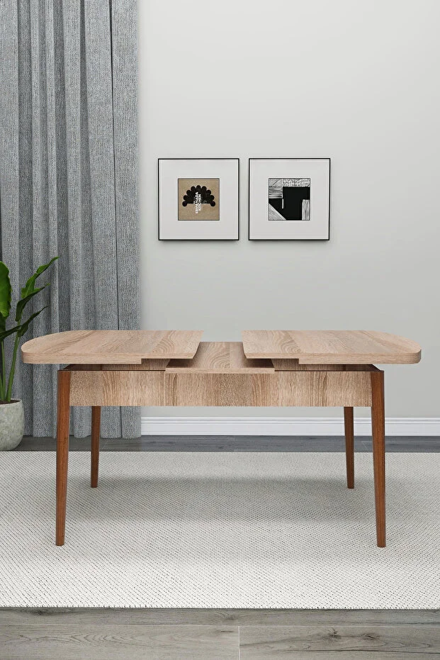 YEMEK MASASI AHŞAP MASA KELEBEK MASA AÇILIR KAPANIR 6 KİŞİLİK MASA( SONOMO)